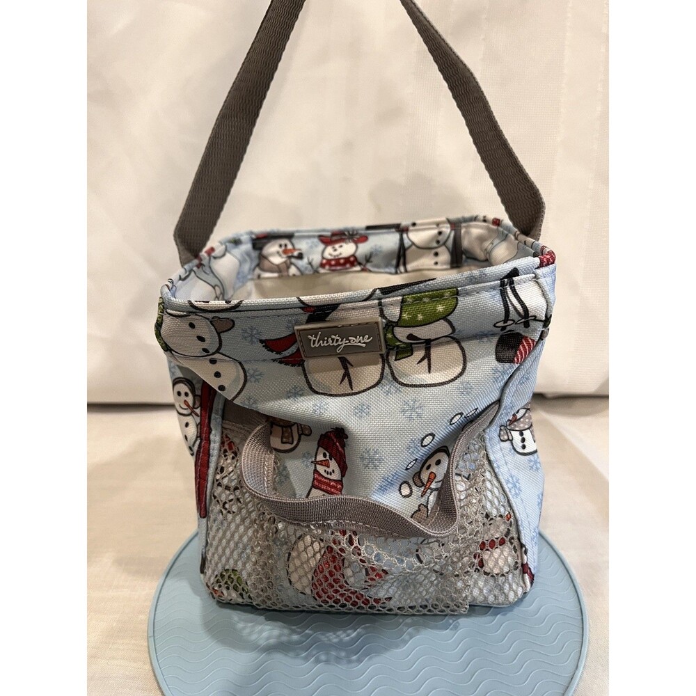 Thirty One Littles Carry All Caddy Snow Daze Snowmen Tote Winter Theme